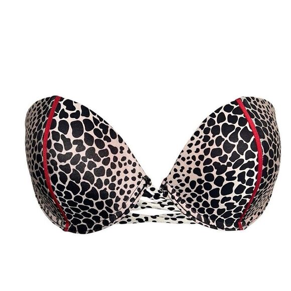 Beach Bunny Girl on Fire Bikini Set Animal Cheetah Print Bandeau S NWT - Picture 2 of 16